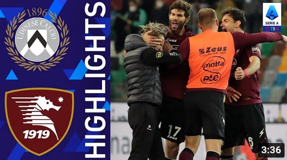 Video Highlight Salernitana 0-4 Udinese ngày 23/5 - Serie A